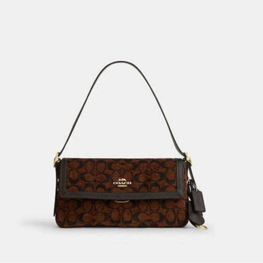 Etta Coach Signature Brown Shoulder Bag and Wallet